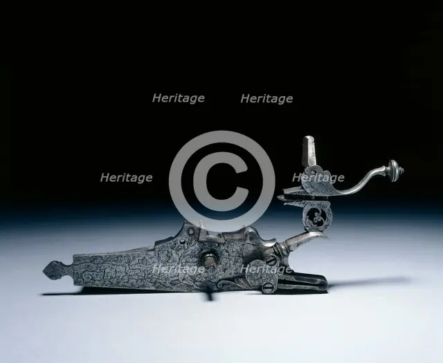Wheel-Lock from a Hunting Rifle, early 1700s. Creator: Unknown.