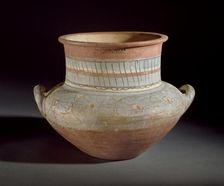 Wheel-made, brown ware pot with red wash, XVIIIth Dynasty (c1540 BC - c1292 BC)