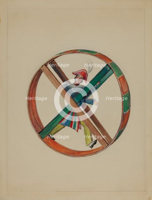 Wheel with Figure, 1935/1942. Creator: Unknown.