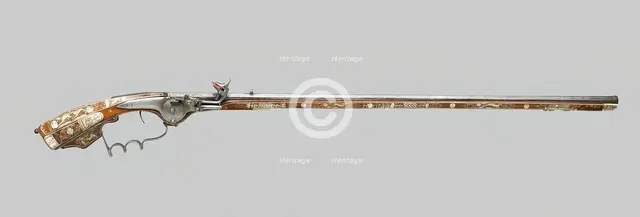 Wheellock Birding Rifle (Tschinke), Silesia, 1650/60. Creator: Unknown.