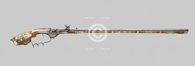 Wheellock Birding Rifle (Tschinke), Silesia, 1650/60. Creator: Unknown.