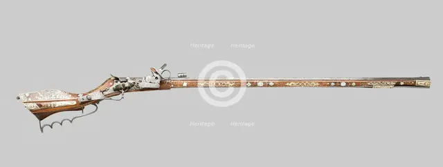 Wheellock Birding Rifle (Tschinke), Teschen, 1630. Creator: Unknown.