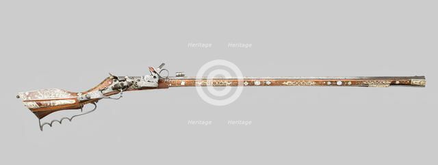 Wheellock Birding Rifle (Tschinke), Teschen, 1630. Creator: Unknown.