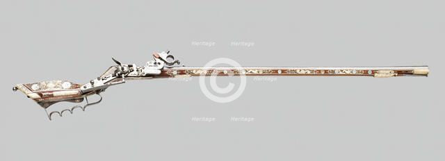 Wheellock Birding Rifle (Tschinke), Teschen, 1640/60. Creator: Unknown.