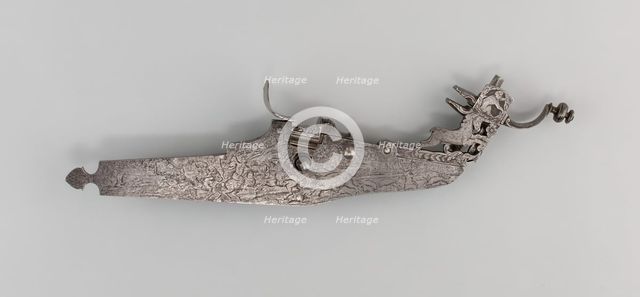 Wheellock from a Rifle, Europe, 1670/90. Creator: Unknown.