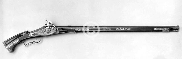 Wheellock Gun Made for the Bodyguard of the Prince-Elector of Saxony, German, dated 1589. Creator: Unknown.