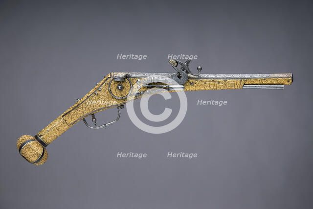 Wheellock Pistol, German, Augsburg, ca. 1560-70. Creator: Unknown.