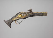 Wheellock Pistol Made for Maximilian I of Bavaria (1573-1651), German, Munich, ca. 1600-1610. Creator: Emanuel Sadeler