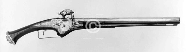 Wheellock Pistol, Swiss, Zürich, dated 1640. Creator: Felix Werder.