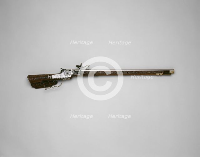 Wheellock Rifle of Emperor Leopold I, Gmünd, 1664. Creator: Johann Georg Maucher.