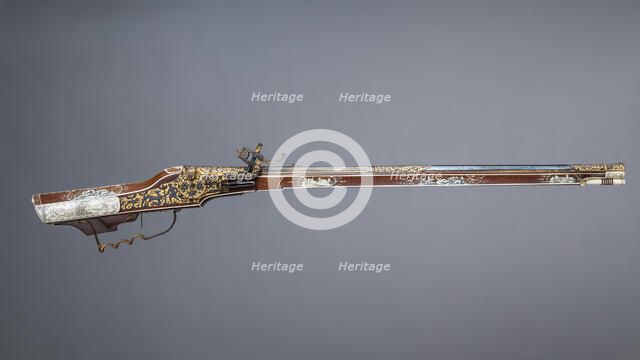 Wheellock Rifle, German, Munich, ca. 1610-30. Creator: Daniel Sadeler.