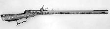 Wheellock Rifle, German, Munich and Augsburg, dated 1668. Creators: Caspar Spat, Elias Becker