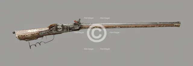 Wheellock Rifle, Germany, 1595. Creator: Unknown.