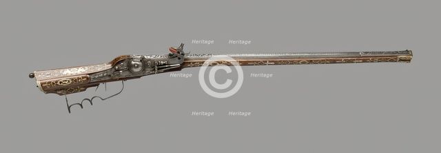 Wheellock Rifle, Germany, 1595. Creator: Unknown.