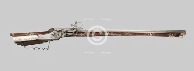 Wheellock Rifle, Germany, 1660. Creator: Unknown.