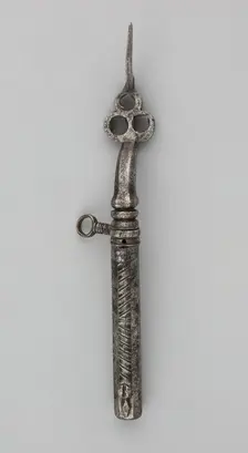 Wheellock Spanner with Powder Measure and Screwdriver, Germany, 17th century. Creator: Unknown