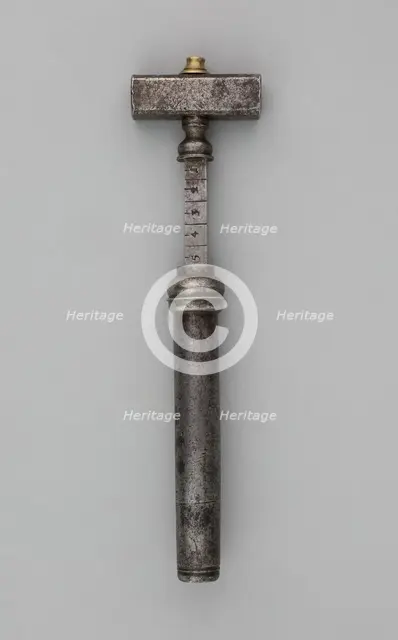 Wheellock Spanner with Powder Measure, Europe, 17th century. Creator: Unknown.