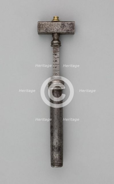 Wheellock Spanner with Powder Measure, Europe, 17th century. Creator: Unknown.