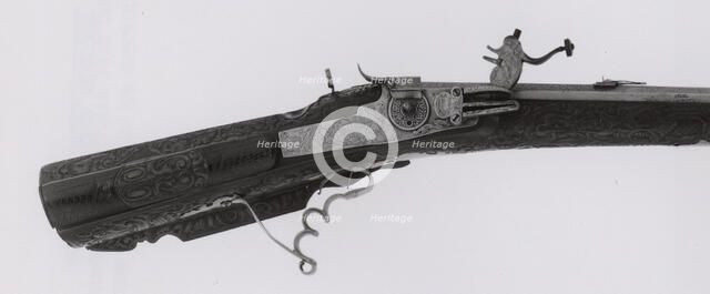 Wheellock Sporting Rifle, Augsburg, c. 1600/25. Creator: Johan Bichler.