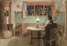 When the Children have Gone to Bed. From A Home (26 watercolours), c1900s. Creator: Carl Larsson