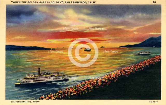 'When the Golden Gate is Golden', San Francisco, California, USA, 1932. Artist: Unknown