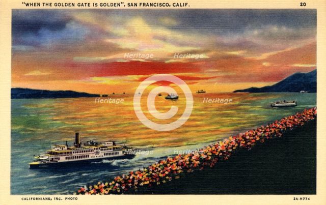 'When the Golden Gate is Golden', San Francisco, California, USA, 1932. Artist: Unknown