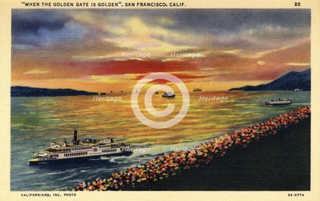 'When the Golden Gate is Golden', San Francisco, California, USA, 1932. Artist: Unknown