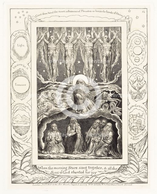 'When the morning Stars sang together, & all the Sons of God shouted for joy', 1825. Creator: William Blake.