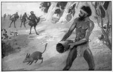 When the strange-looking blackfellows were close to him, Yoonecara released the bandicoot 1923. Creator: Raymond Wenban