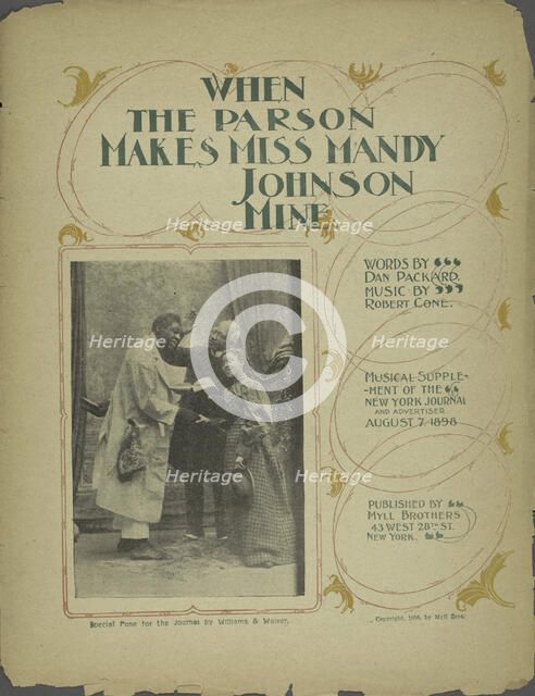 'When the parson makes Miss Mandy Johnson mine', 1898. Creator: Unknown.