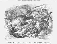 "When Cat Meets Cat;" or, "Kilkenny Aboo!!!", 1879. Creator: Joseph Swain
