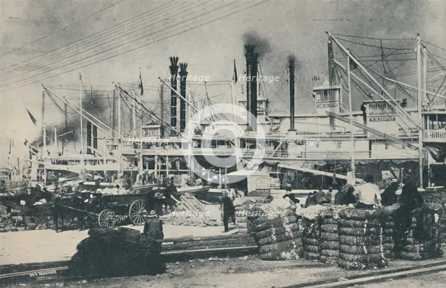 'When Cotton Was Loaded, a forest of derricks and smoke-stacks', 1937. Artist: Unknown.