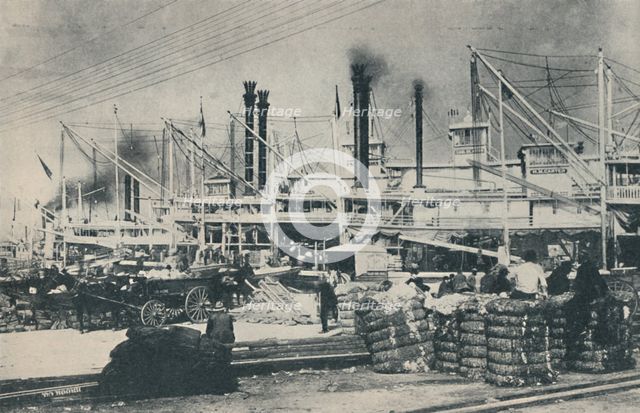 'When Cotton Was Loaded, a forest of derricks and smoke-stacks', 1937. Artist: Unknown.