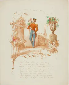 When Duty Calls You Far Away (valentine), c. 1842. Creator: Unknown