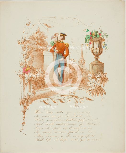 When Duty Calls You Far Away (valentine), c. 1842. Creator: Unknown.