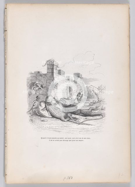 When he was sleeping in the sun... from Scenes from the Private and Public Life of ..., ca. 1837-47. Creator: Andrew Best Leloir.