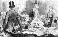 "When he died,..men at his club put down the paper which announced his decease with a yawn..", 1880. Creator: Unknown