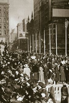 When peace came New York City, USA, 1918. Creator: Unknown