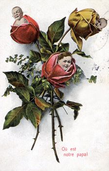 Where is our dad French Postcard, c1900