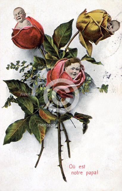 'Where is our dad', French Postcard, c1900. Artist: Unknown