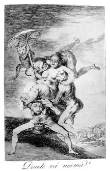 Where is mother going? 1799. Artist: Francisco Goya