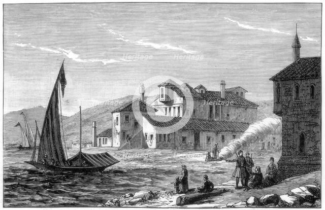 Where Lord Byron died, Missolonghi, Greece, 1888. Artist: Unknown