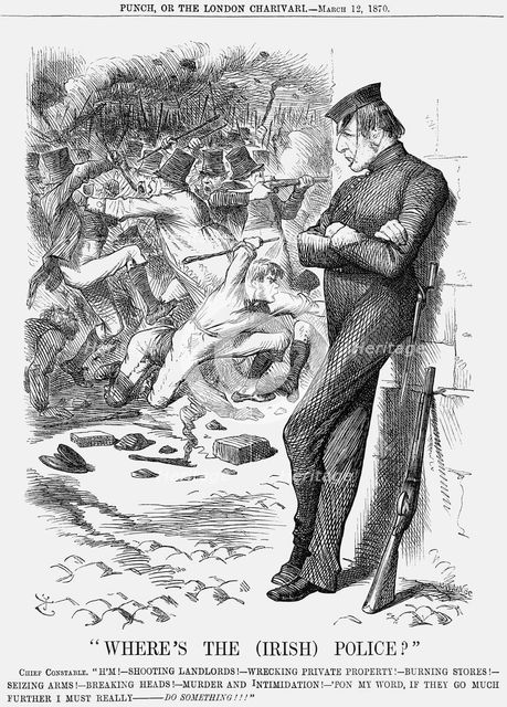 "Where's The (Irish) Police?", 1870. Creator: Joseph Swain.