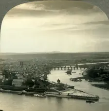 Where the Moselle Enters the Rhine, Coblenz, Germany c1930s. Creator: Unknown