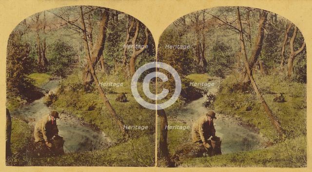 "Where the clear brook doth o'er the pebbles play", about 1860. Creator: London Stereoscopic & Photographic Co.