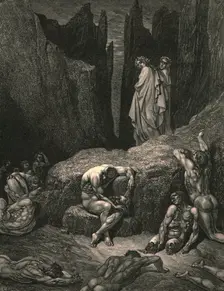 "Wherefore doth fasten yet thy sight below amongst the maim'd and miserable shades?" c1890. Creator: Gustave Doré