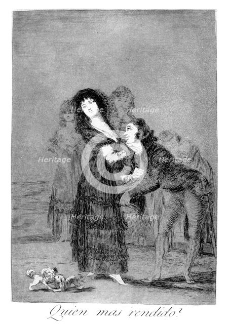 'Which of them is more overcome?', 1799. Artist: Francisco Goya