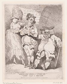 Which Way Shall I Turn Me? How Can I Decide?, ca. 1780., ca. 1780. Creator: Thomas Rowlandson