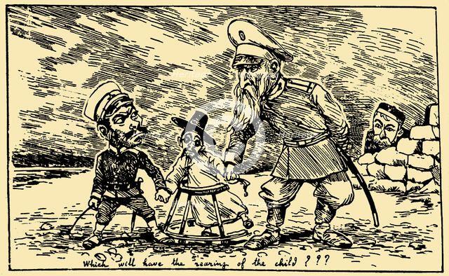 Which will have the rearing the child? Japan and Russia compete for influence in Korea..., 1895. Creator: Bigot, Georges (1860-1927).