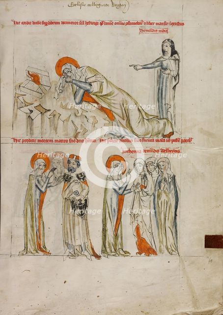 While Saint Hedwig Sleeps, a Candle Falls onto Her Book but Does Not Burn, 1353. Creator: Unknown.